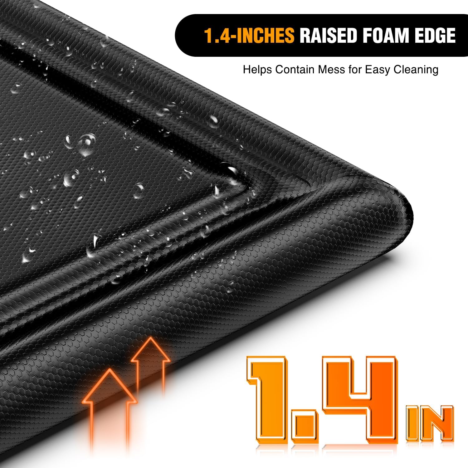Nilight 7.9 x 18 FT Garage Floor Containment Mat with Edge for Under Car | Heavy Duty PVC. 1.4 Raised Edge. Waterproof. Easy to Clean. Includes Squeegee. Parking Mats for Cars SUVs Sedans