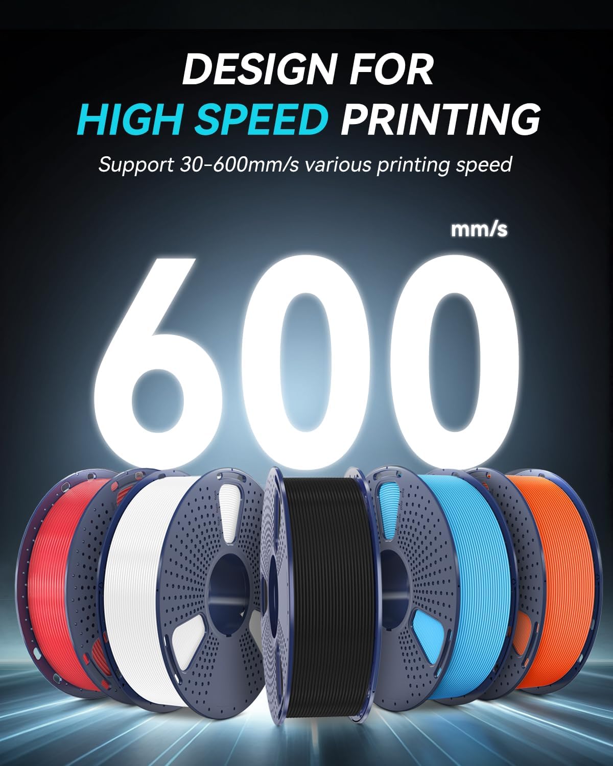 SUNLU High Speed PETG Filament 1.75mm. 10 Colors. 10KG Bundle | Less Stringing. Good Layer Adhesion. 1kg per Spool. Pack of 10. Black+White+Grey+Red+Orange+Pink+Sky Blue+Green+Yellow+Blue