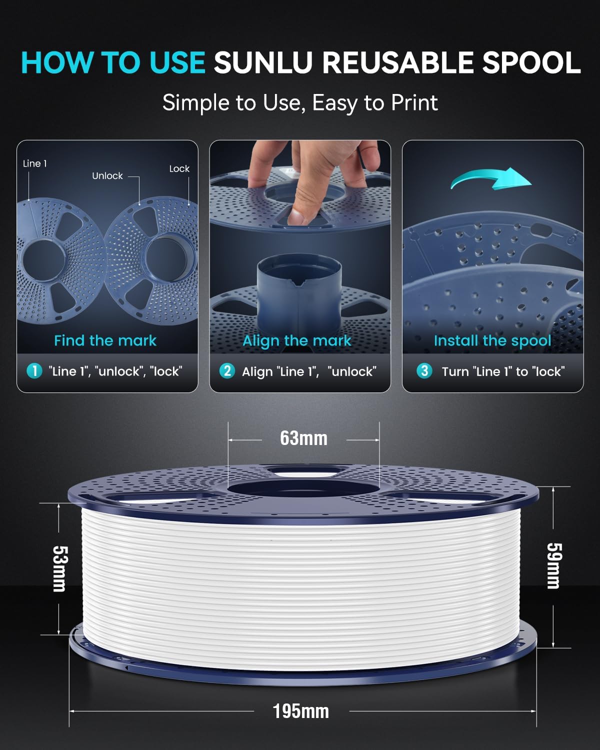 SUNLU High Speed PETG Filament 1.75mm. 10 Colors. 10KG Bundle | Less Stringing. Good Layer Adhesion. 1kg per Spool. Pack of 10. Black+White+Grey+Red+Orange+Pink+Sky Blue+Green+Yellow+Blue