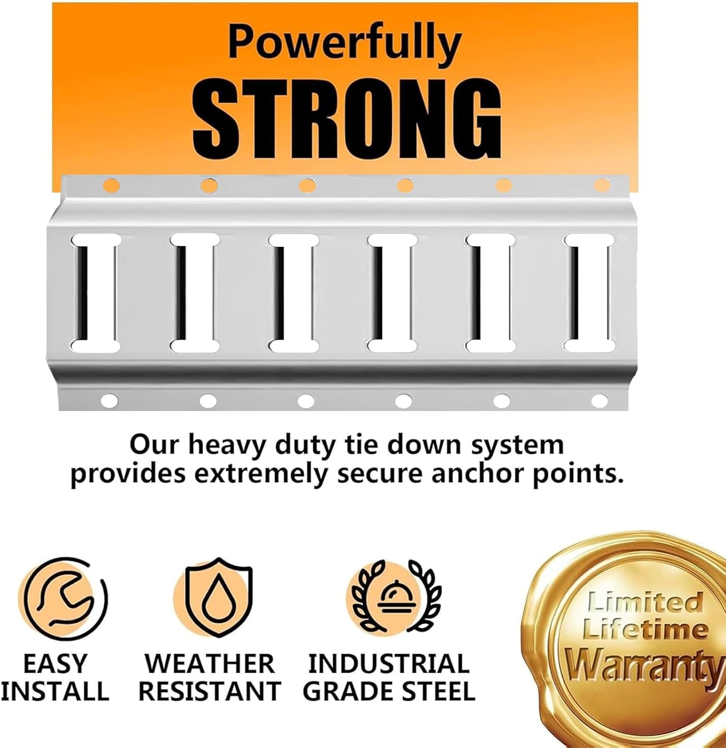 SALUINOKI 4ft Silver E-Track Rails 4 Pack Tie Down Erack with Powder-Coated Steel E-Track for Garages. Workshops