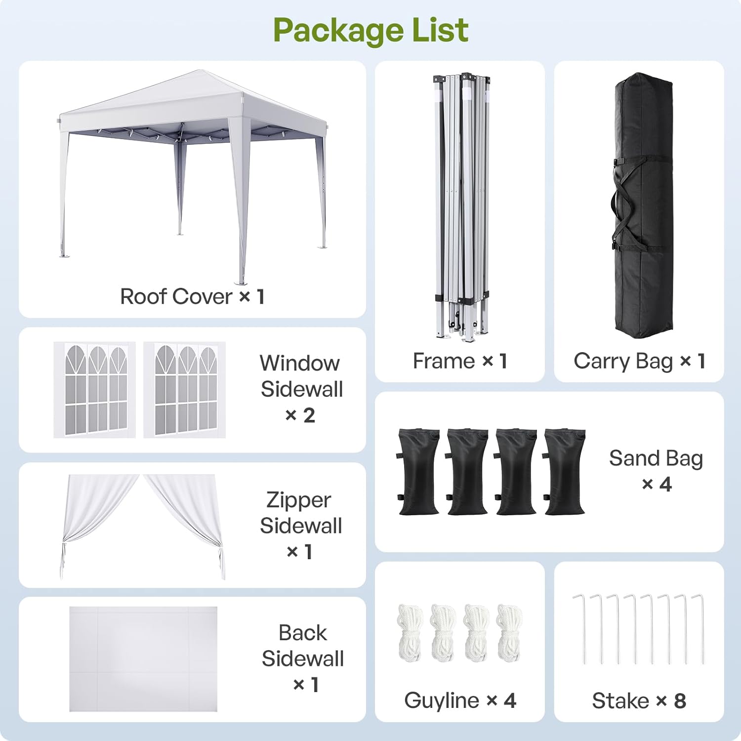 Driftalia 10x10 Pop Up Canopy Tent with Sidewalls. Instant Setup.White | One-Push Frame. 4 Removable Sidewalls. Carry Bag Included for Parties. Camping. Beach. Backyard & Outdoor Events