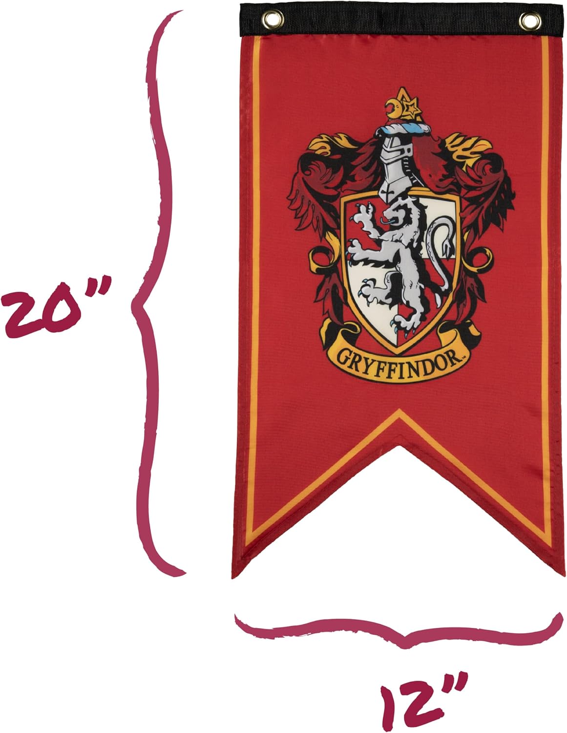 ConQuest Harry Potter Wizarding House Banner Official Flag Set | 12 x 20 Polyester Flags. Gryffindor. Slytherin. Ravenclaw & Hufflepuff Banners. Birthday Party
