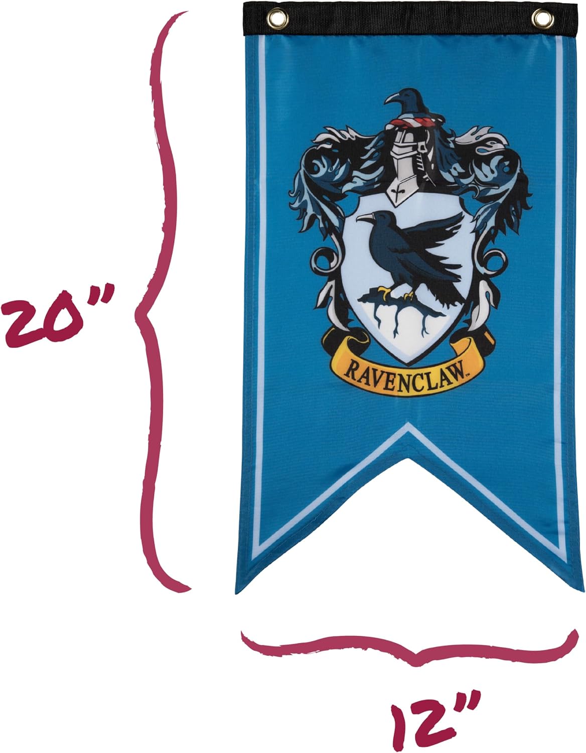 ConQuest Harry Potter Wizarding House Banner Official Flag Set | 12 x 20 Polyester Flags. Gryffindor. Slytherin. Ravenclaw & Hufflepuff Banners. Birthday Party
