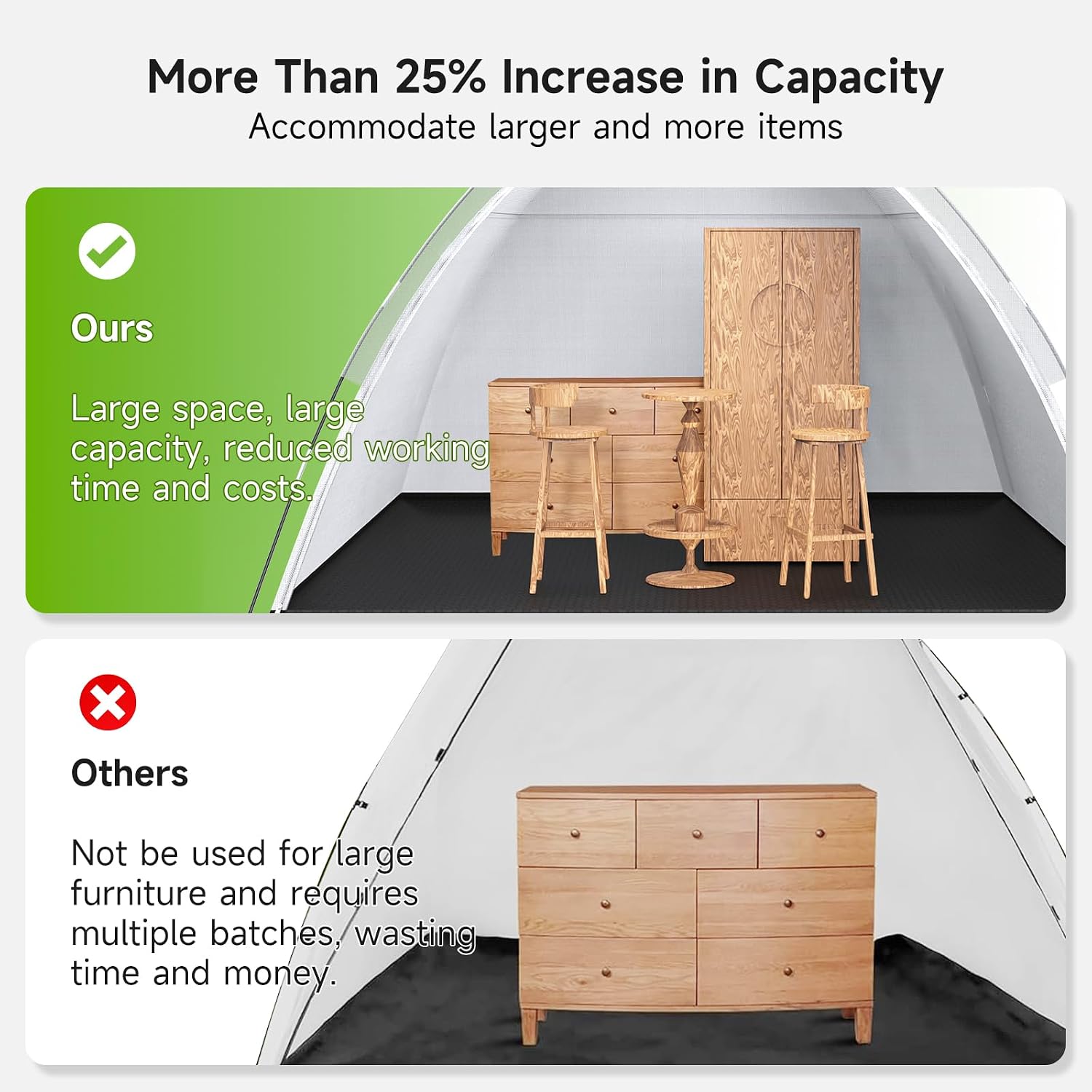 Dikutar Extra Large Spray Paint Tent 10x8x6.6ft for Furniture DIY | Easy Setup Booth Enclosure with Built-in Floor & Mesh Vent for Upcycling. Woodworking and Craft Projects