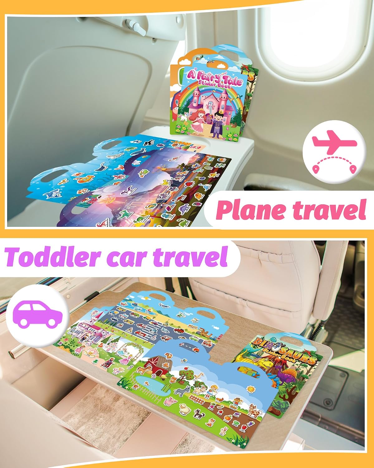 Walenced Reusable Sticker Book for Toddlers. Stickers for Kids. Travel Toys | Toddler Toys. Birthday Gifts for Boys Girls. Airplane Travel & Road Trip Essentials Kids. Toddler Activity Crafts. Mess-Free