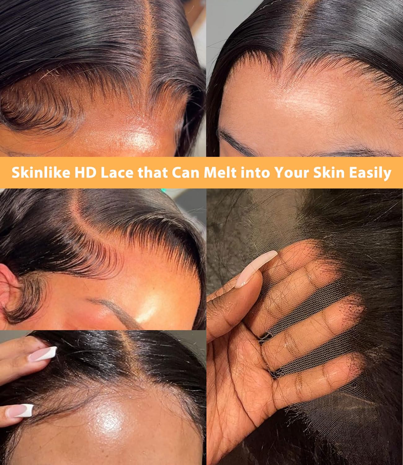Mlip 5x5 HD Lace Closure Body Wave. 0.10mm Ultra Thin Invisible Swiss Lace | Skinlike Real HD Lace Melt into Skin Perfectly. Natural Hairline. Raw Indian Human Hair 18 Inches Natural Color