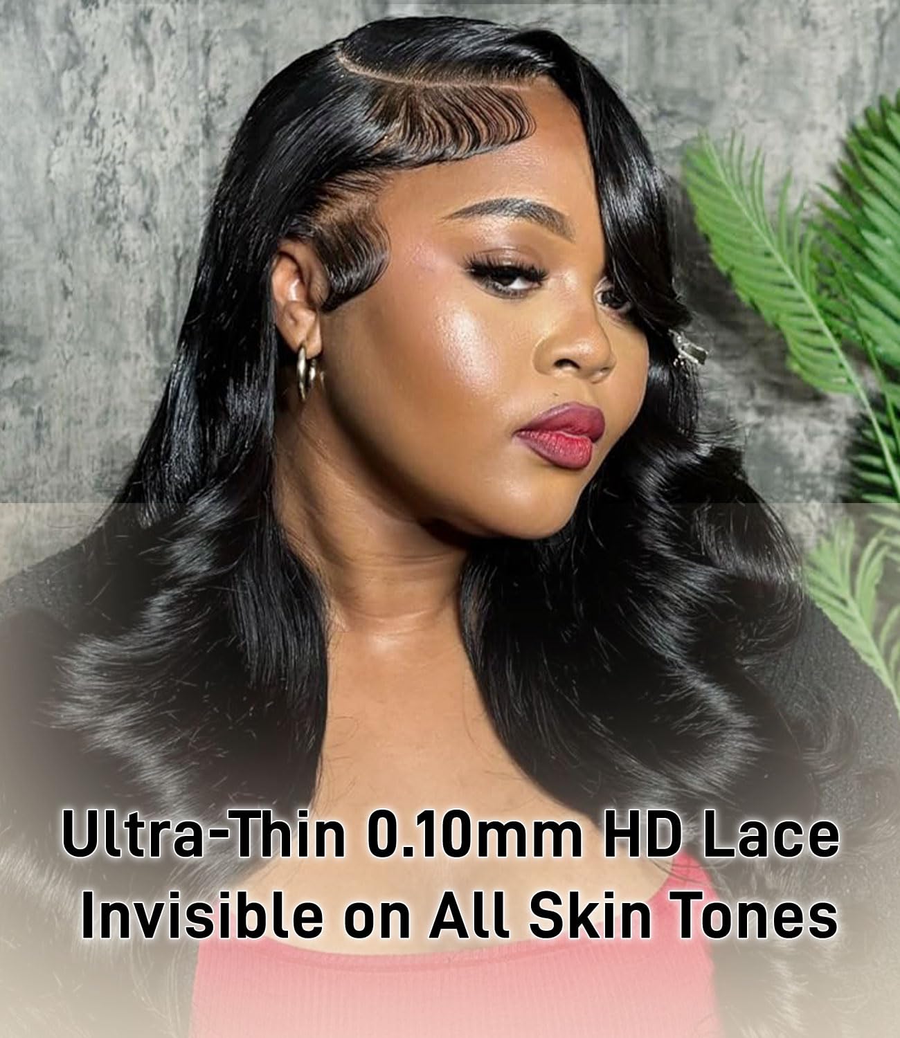 Mlip 5x5 HD Lace Closure Body Wave. 0.10mm Ultra Thin Invisible Swiss Lace | Skinlike Real HD Lace Melt into Skin Perfectly. Natural Hairline. Raw Indian Human Hair 18 Inches Natural Color