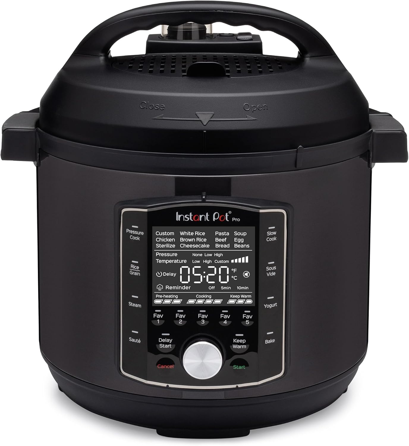 Instant Pot Pro (8 QT) 10-in-1 Pressure Cooker. Slow Cooker. Rice/Grain Cooker. Steamer. Sauté. Sous Vide. Yogurt Maker. Sterilizer. and Warmer. Includes App with Over 800 Recipes. Black