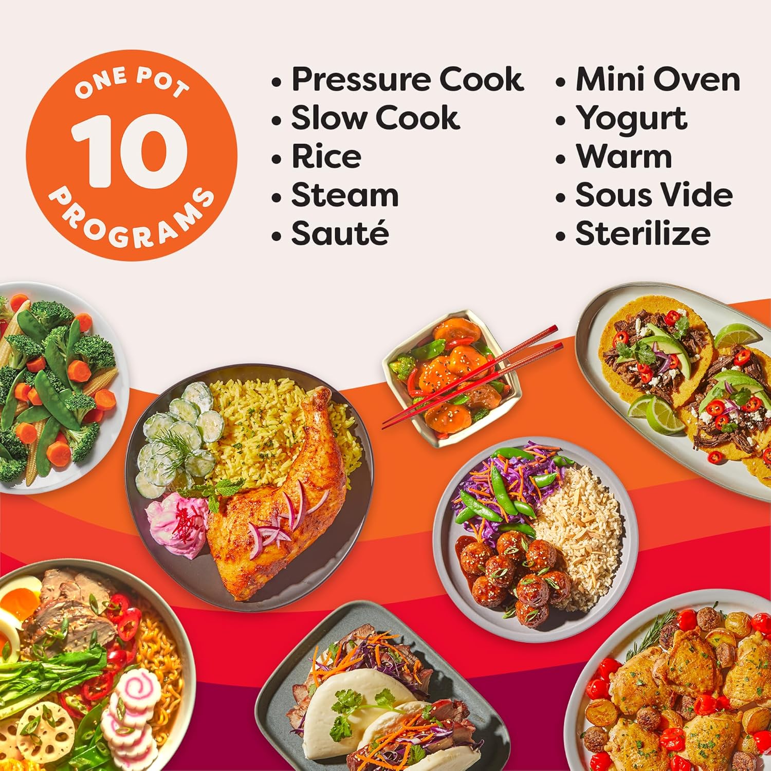 Instant Pot Pro (8 QT) 10-in-1 Pressure Cooker. Slow Cooker. Rice/Grain Cooker. Steamer. Sauté. Sous Vide. Yogurt Maker. Sterilizer. and Warmer. Includes App with Over 800 Recipes. Black