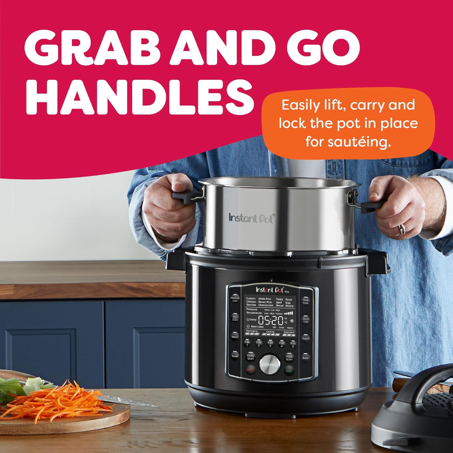 Instant Pot Pro (8 QT) 10-in-1 Pressure Cooker. Slow Cooker. Rice/Grain Cooker. Steamer. Sauté. Sous Vide. Yogurt Maker. Sterilizer. and Warmer. Includes App with Over 800 Recipes. Black