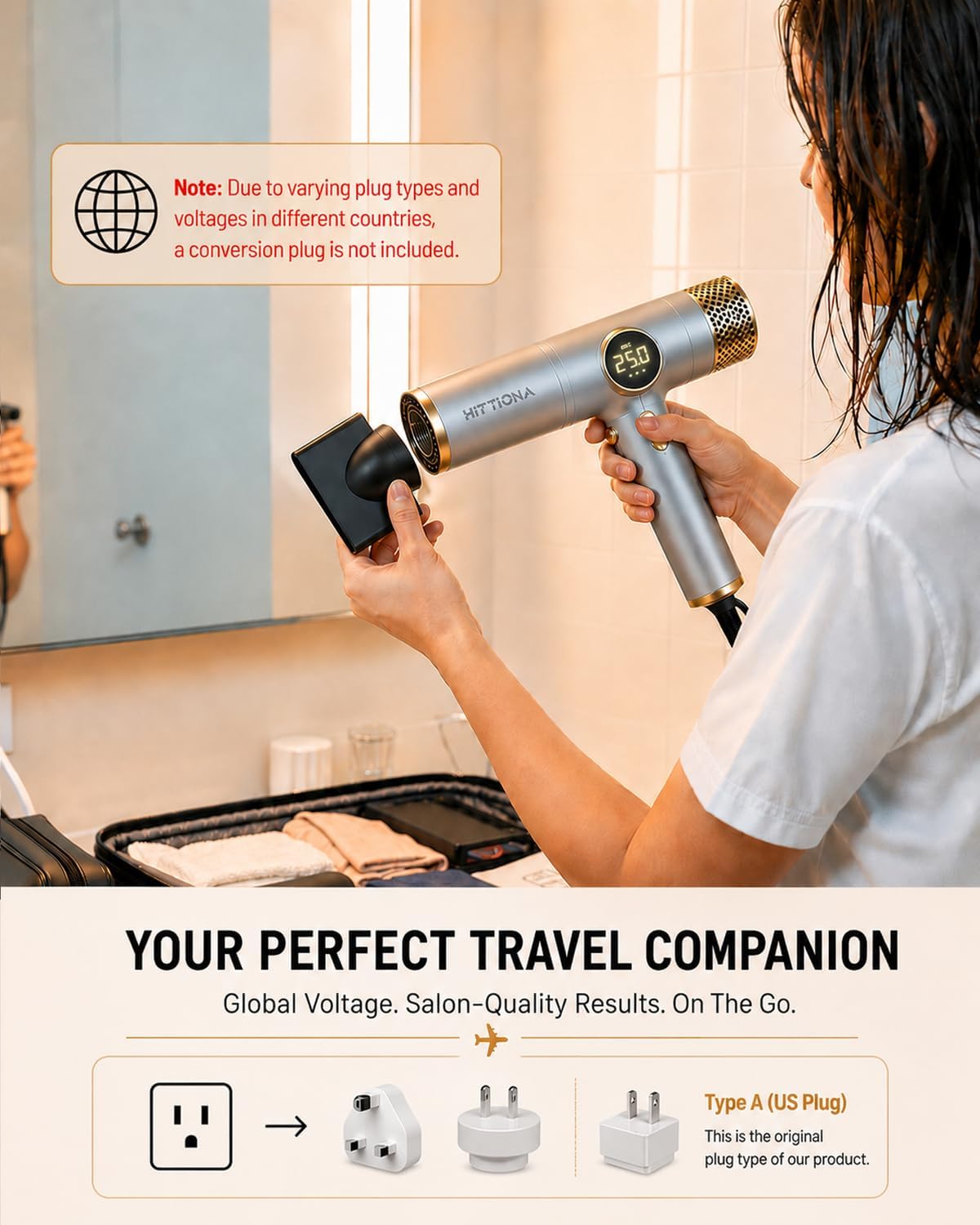 HITTIONA Travel Hair Dryer