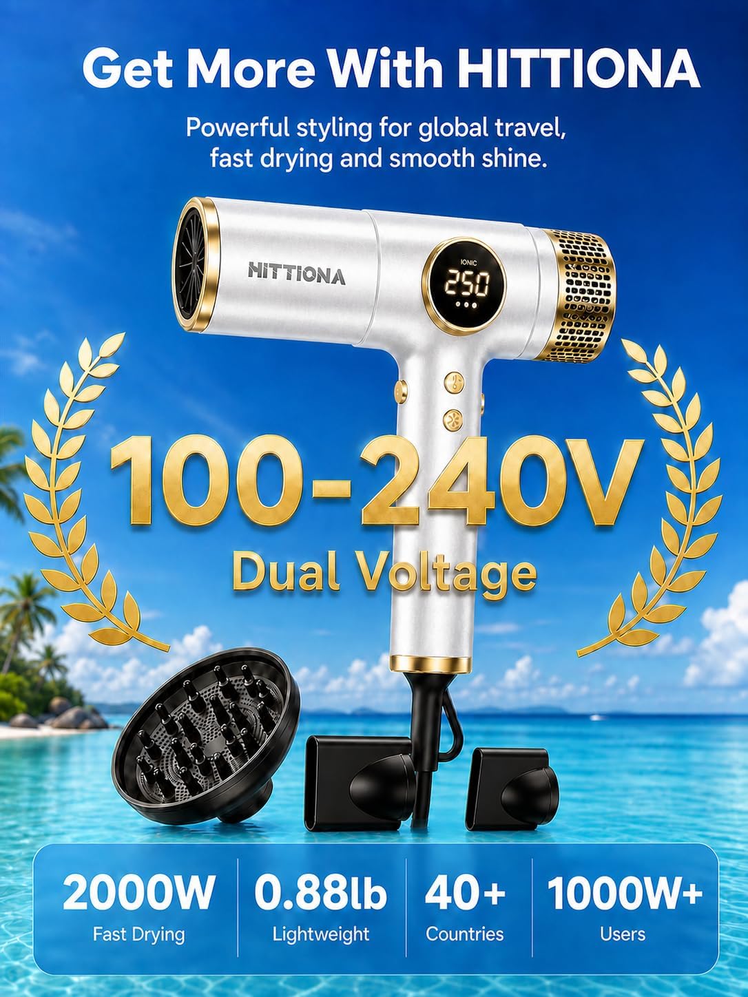 HITTIONA Travel Hair Dryer