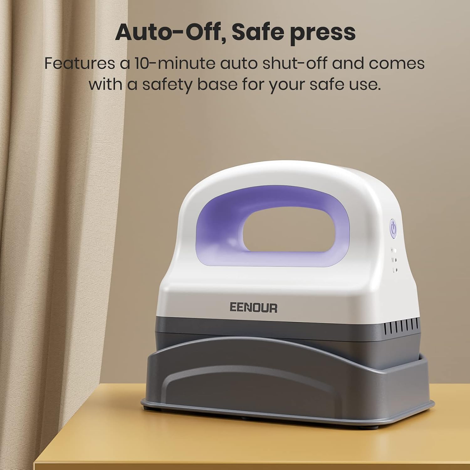 EENOUR Hat Press Machine. Mini Heat Press for Caps with 3 Heating Levels & Auto-Off. Handheld Cap Easy Press with 3×5.5 Arched Heating Plate. 2 Press Platens. A Safety Base