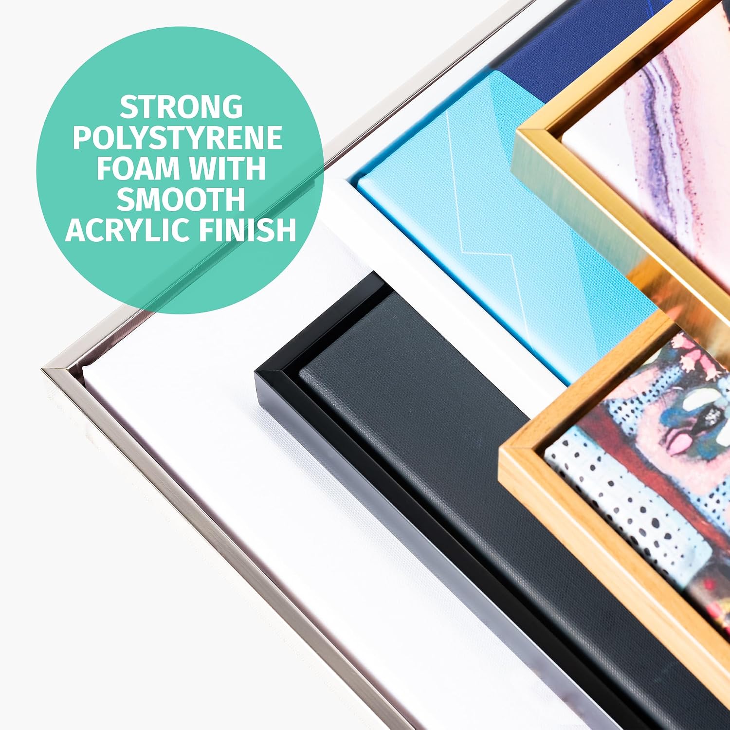 Pixy Canvas 20x30 inch Floater Frame for Canvas Paintings. Wood Panels. Canvas Panels & Stretched Canvas Boards. Floating Frame fits 5/8. 3/4 & max 7/8 Deep Artwork (Black. 20 x 30 inch)