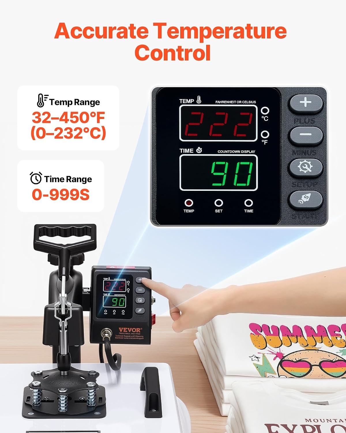 VEVOR Heat Press Machine. 15 x 15 in. 2-in-1 Multifunction. 360° Swing Away. 1200W Double Tube Fast and Even Heating. Digital Precise Control. Sublimation Press Machine for T-Shirts. Hats. Caps | Multifunction Transfer Machine Sublimation for Caps Mugs Plates Aluminum Pots 360° Swing Away PTFE Insulation Coating 1200 W