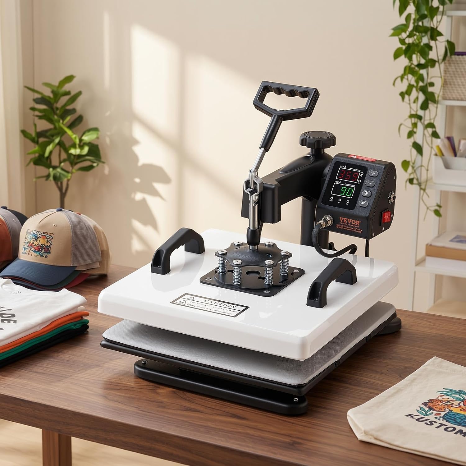 VEVOR Heat Press Machine. 15 x 15 in. 2-in-1 Multifunction. 360° Swing Away. 1200W Double Tube Fast and Even Heating. Digital Precise Control. Sublimation Press Machine for T-Shirts. Hats. Caps | Multifunction Transfer Machine Sublimation for Caps Mugs Plates Aluminum Pots 360° Swing Away PTFE Insulation Coating 1200 W