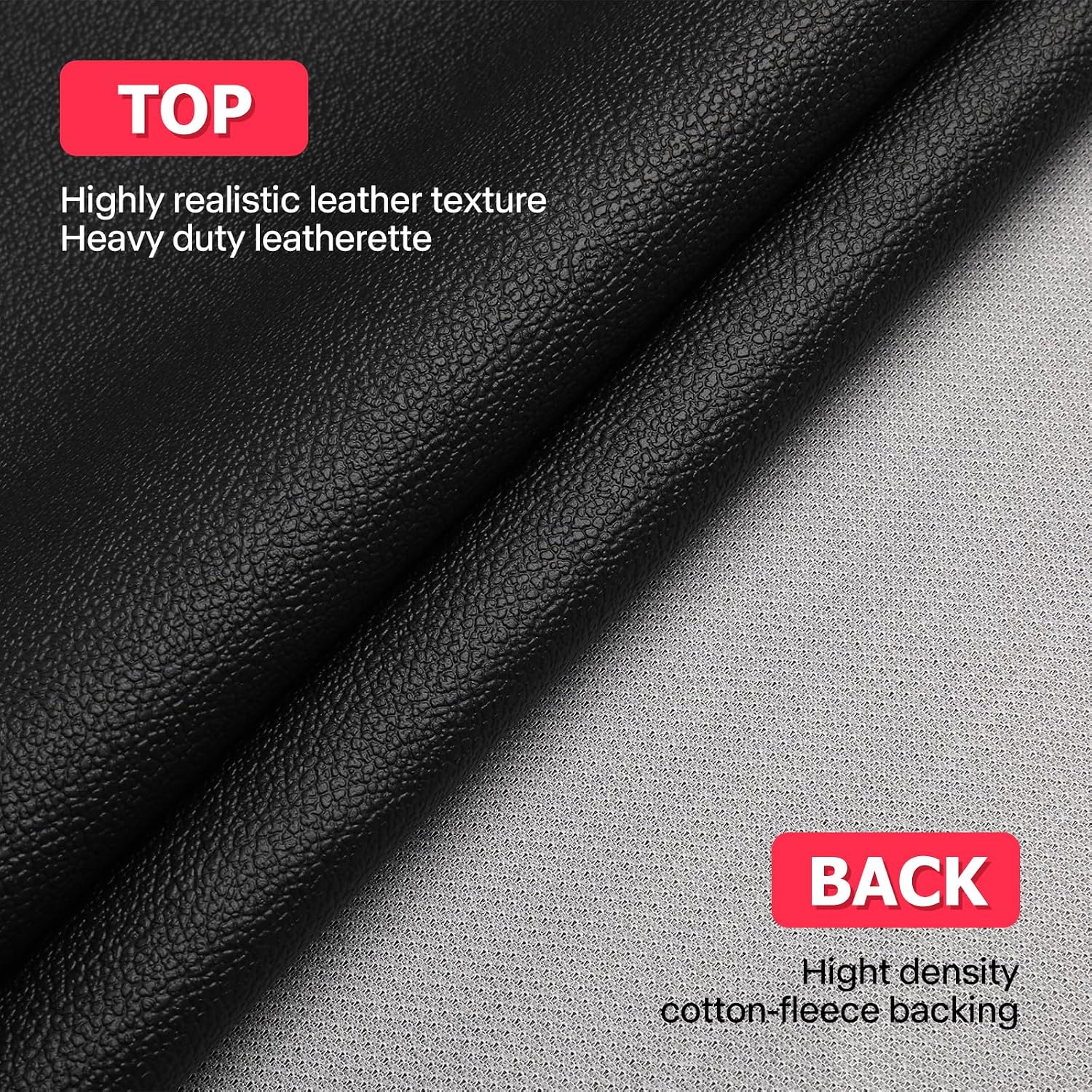 K-Musculo Vinyl Fabric. Marine Faux Leather Upholstery. for Upholstery Crafts. DIY Sewings. Sofa. Handbag. Earrings. Packed in Rolls.No creases (Black 54'' X 180'' inch 5Yd)