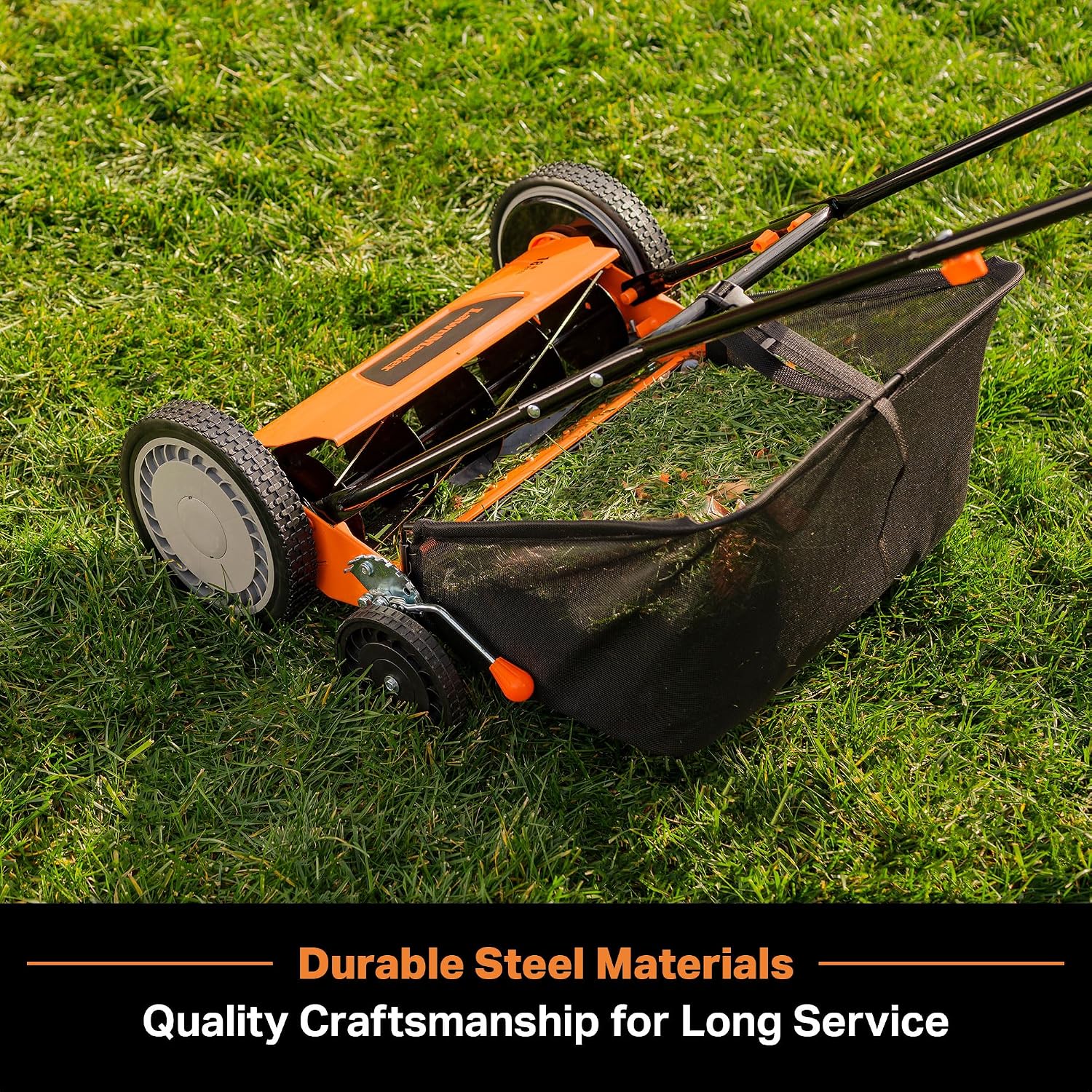 LawnMaster LMRM1801 Push Reel Lawn Mower 18-Inch 5-Blade
