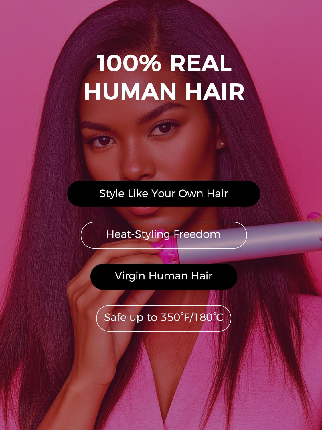 Lashey Invisi Edge Clip in Hair Extensions. 7pcs 110g 22 Inch Natural Black Seamless Clip in Hair Extensions Human Hair Kinky Straight Real Remy Human Hair