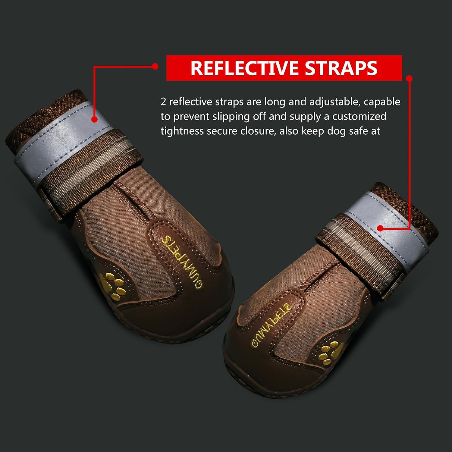 QUMY Dog Shoes for Hot Pavement. Dog Snow Boots & Paw Protectors for Winter | Dog Booties Medium Large Size Dogs. Water-resistant in the Rain. Outdoor Walking. Indoor Hardfloors Skid-resistant Sole Khaki