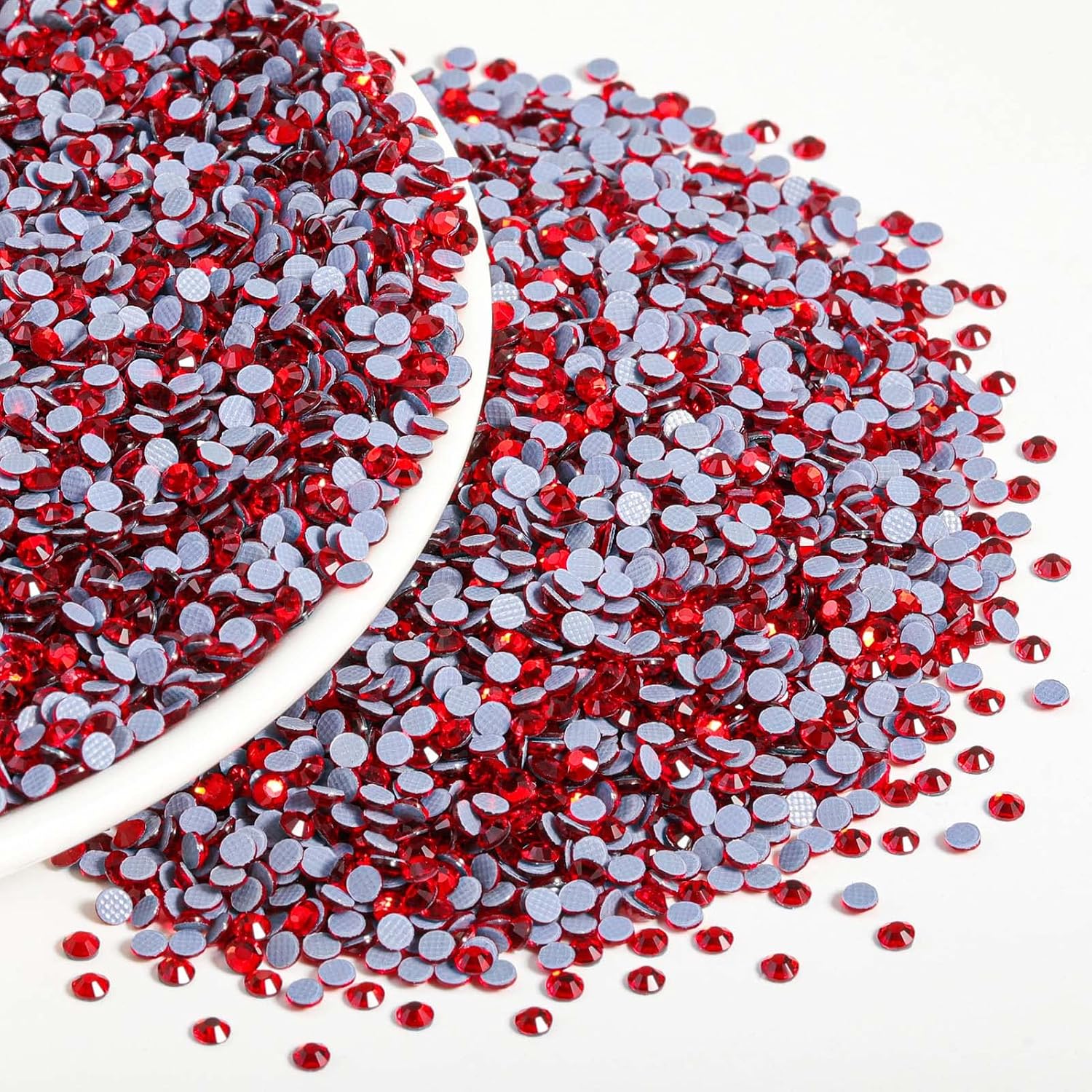 Beadsland Hotfix Rhinestones Bulk. Light Siam. SS20. 14400pcs | Hot Fix Crystals for Crafts Clothes. DIY Decoration. 4.6-4.8mm.Light Red