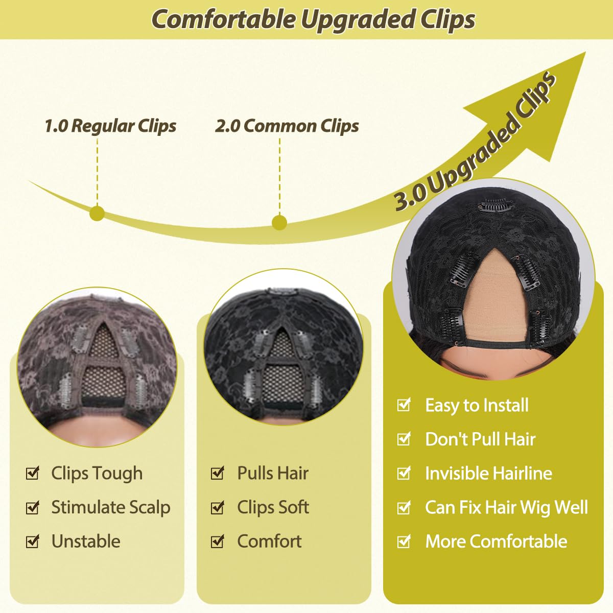Omeself V Part Wigs Human Hair Body Wave Upgrade Glueless Human Hair 22Inch | Glueless V Part Wigs Human Hair Body Wave 200 Density Upgrade No Glue No Leave Out. Beginner Friendly Wear and Go Wig.