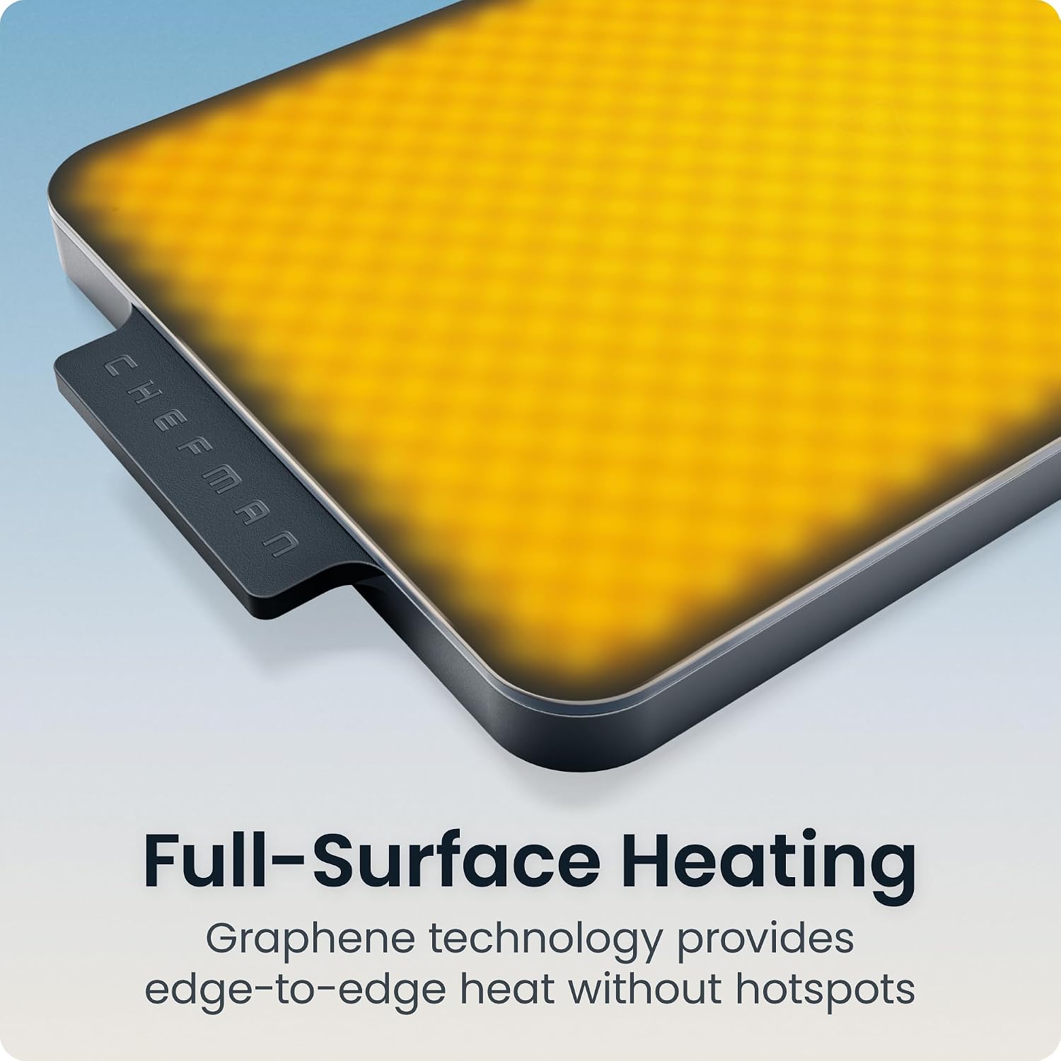 Chefman Everything Warmer Electric Warming Tray. 20 x 16 Modular Expanding Design. Graphene Full-Surface Heating. Food Warming Mat for Parties. Gatherings & Daily Use. Two Tempered Glass Panels