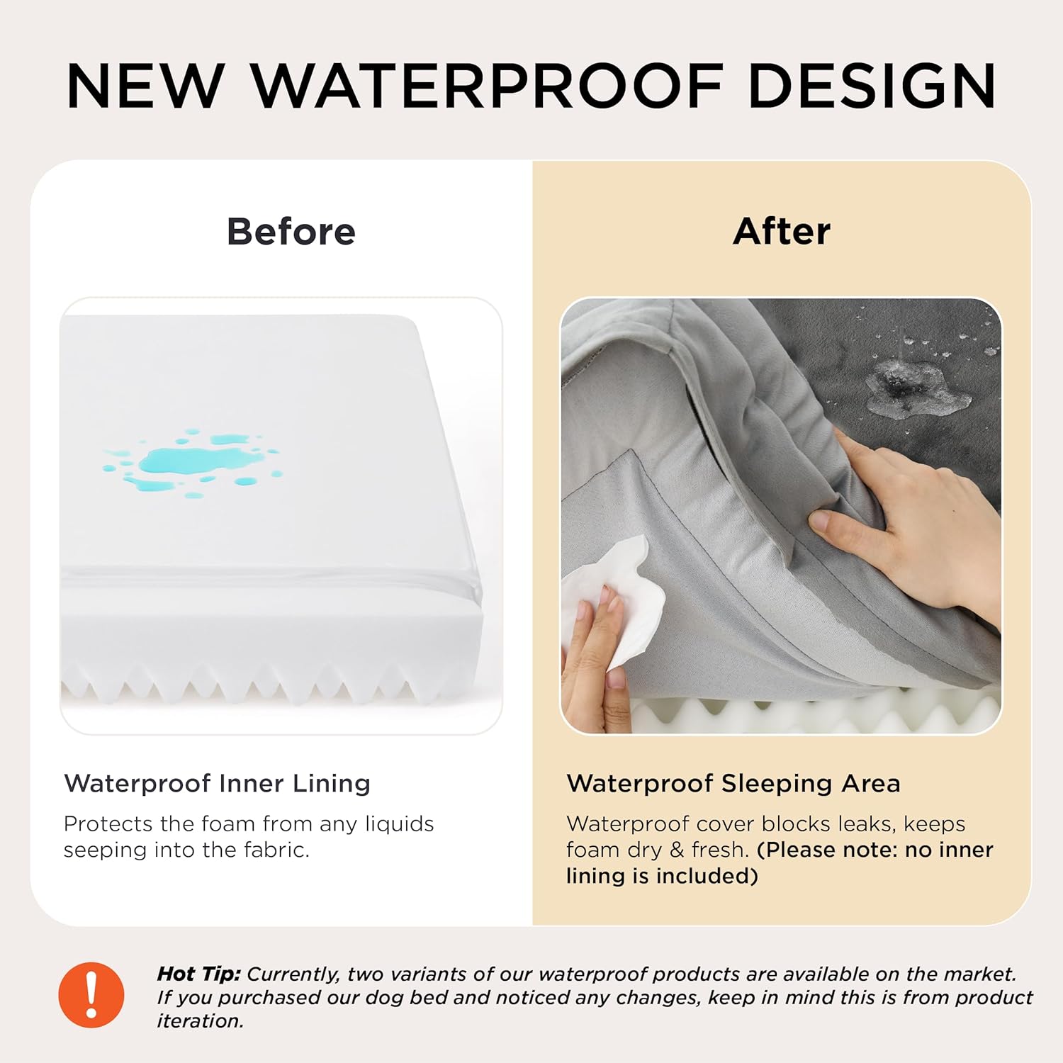 Bedsure Orthopedic Dog Beds for Small Dogs with Removable Washable Cover | 24 Classic Comfy Puppy Couch Sofa Waterproof. Cozy Bolster Sides. Nonslip Bottom. Pet bed for Cats.Senior Dogs. Beige