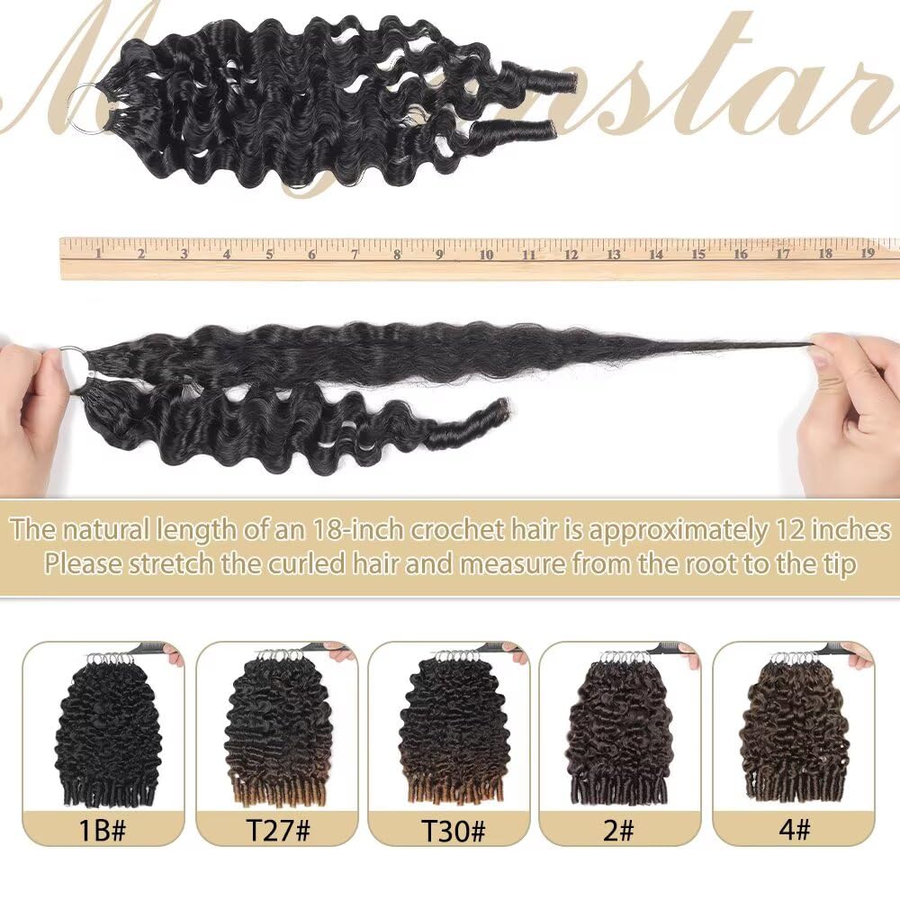 Burmese Curly Ombre Crochet Human Hair for Black Women 22 Inch 1B/30# | 150g Human Hair Crochet Bundles Lightweight Knotless Crochet Hair Human Hair Feather Crochet Hair Extensions Kit