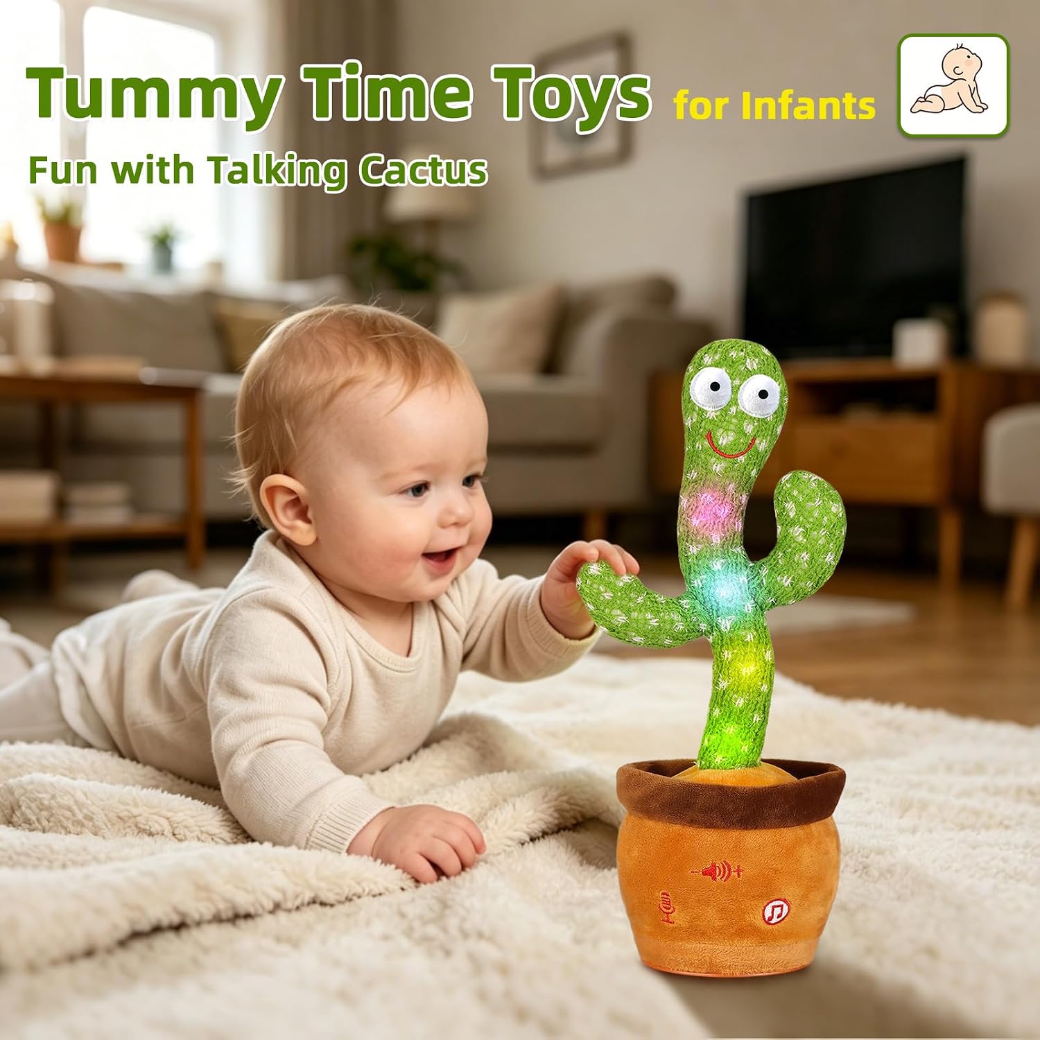 Emoin Talking Cactus Toy. Interactive Toys Dancing Cactus Toy Mimicking Repeating What You Say. Toddler Infant Baby Toys Gifts for 6 7 8 9 10 Month Old Baby Toys for 1 2 3 Year Old Boy Girl | Mimicking Repeating What You Say. Toddler Infant Baby Toy Gift for 1-3 Year Old Boys Girls