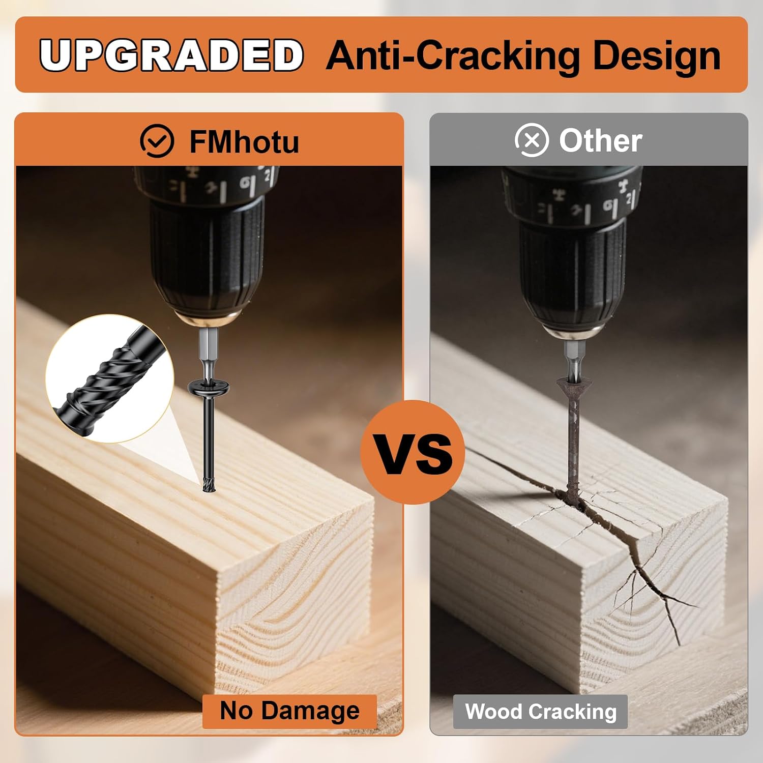 #14 Wood Screws Assortment Kit. 480Pcs Star Drive Decking Wood Screws. Rust Resistant Timber Screws for Timber/Log/Landscaping(2-7/8. 3. 4. 4-1/2. 5. 6. 8)