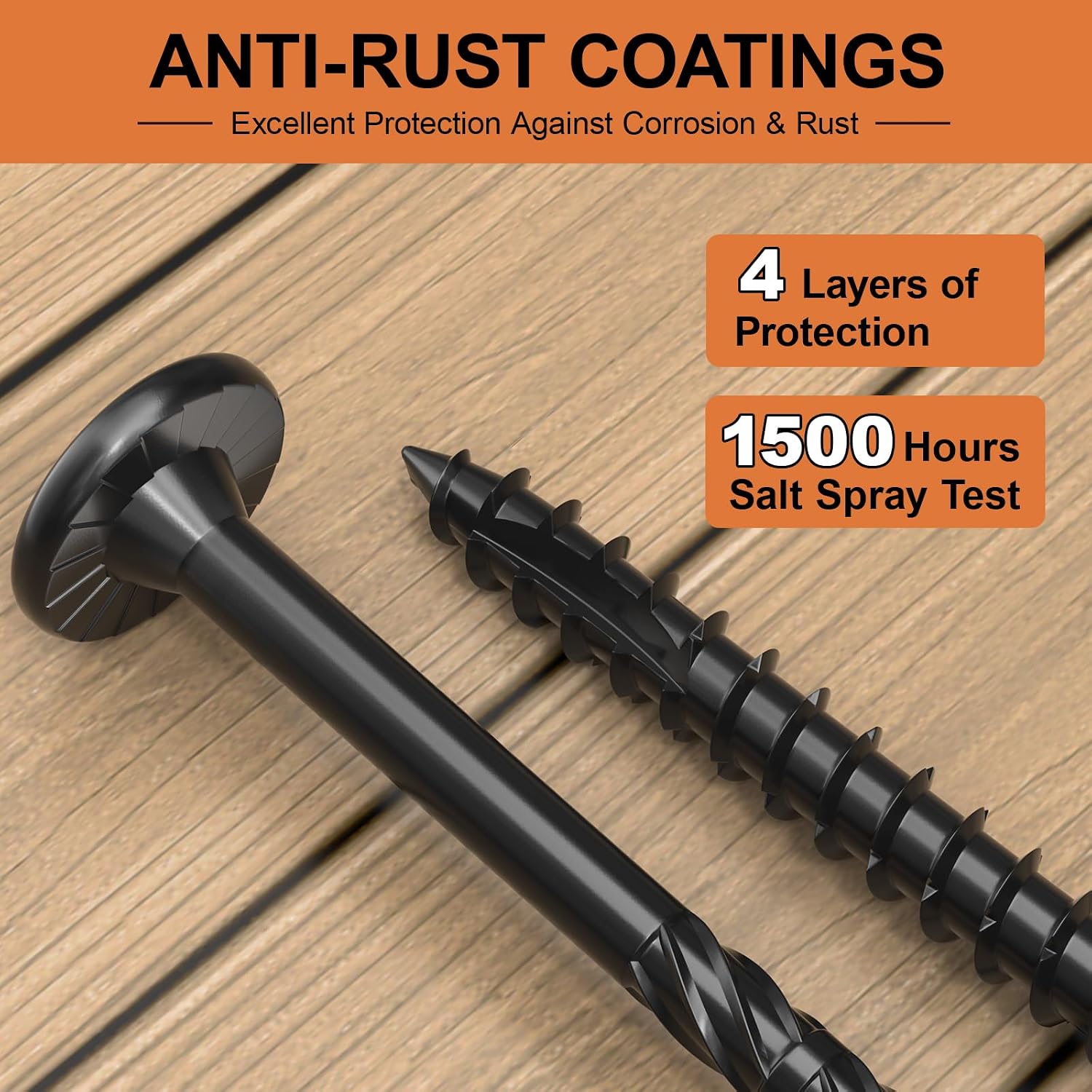 #14 Wood Screws Assortment Kit. 480Pcs Star Drive Decking Wood Screws. Rust Resistant Timber Screws for Timber/Log/Landscaping(2-7/8. 3. 4. 4-1/2. 5. 6. 8)