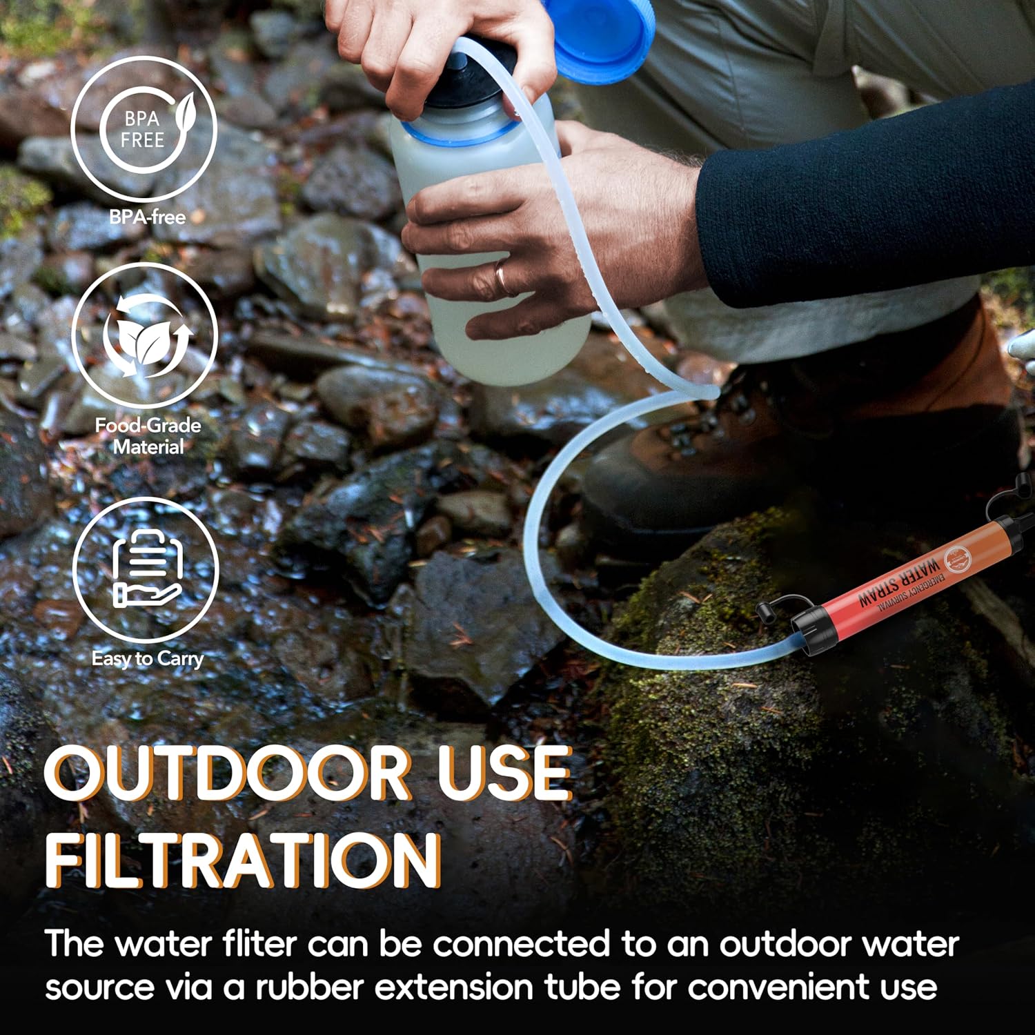 Lormandy Water Filter Straw 20 Pack – Outdoor Camping & Hiking Survival Gear Kit for Family Use. Ultra-Light Personal Filter Straws for Backpacking.Camping. Bug-Out Bags and Emergency Preparedness