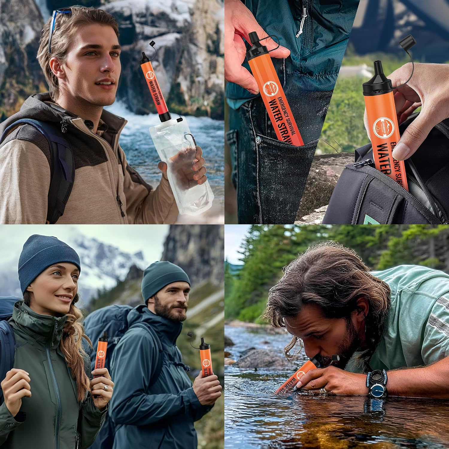 Lormandy Water Filter Straw 20 Pack – Outdoor Camping & Hiking Survival Gear Kit for Family Use. Ultra-Light Personal Filter Straws for Backpacking.Camping. Bug-Out Bags and Emergency Preparedness