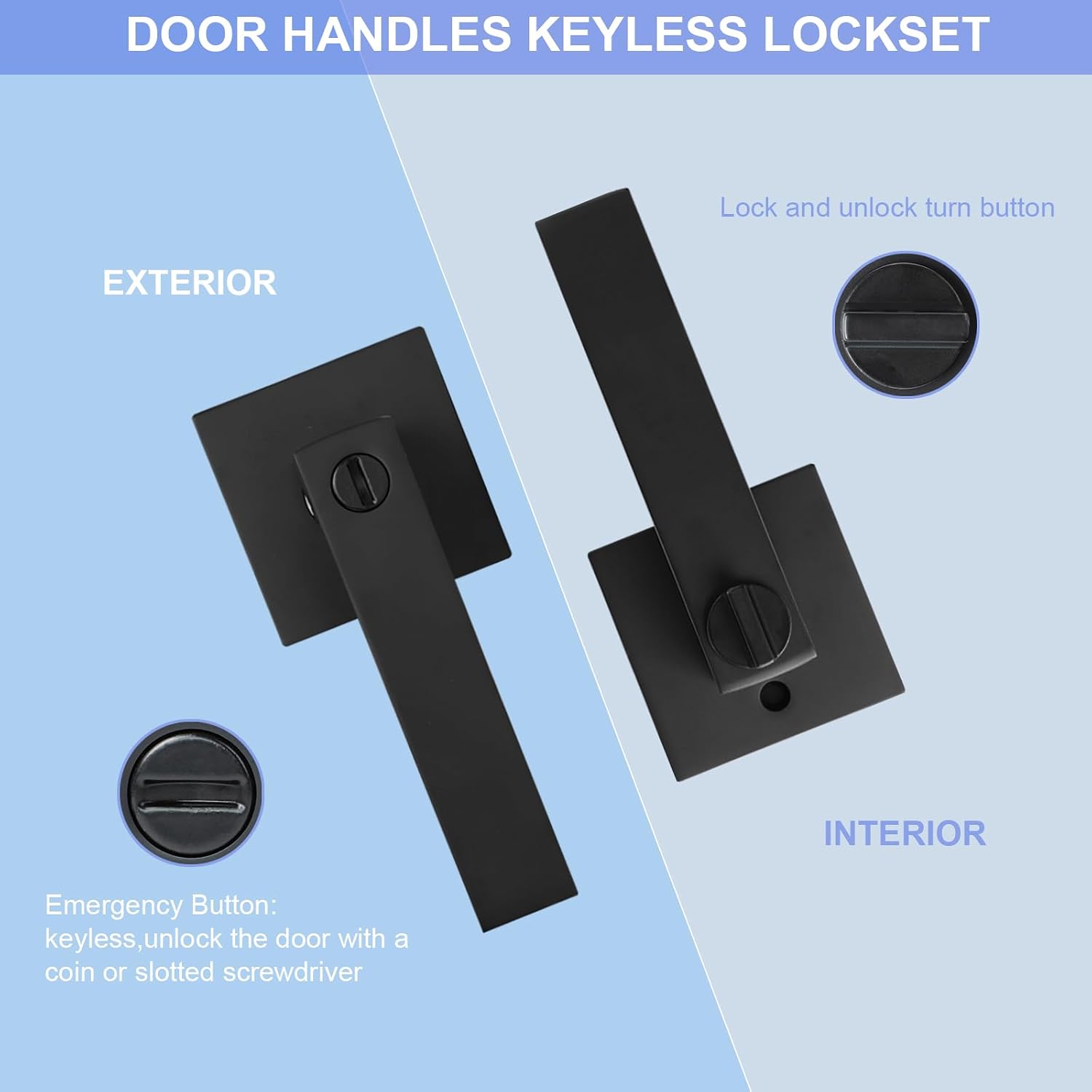 RAZCC Privacy Door Levers. 8 Pack Matte Black Door Handles Heavy Duty Bed and Bath Door Locks Interior Keyless Locksets. Reversible for Left Right Handed Doors - Amazon.com