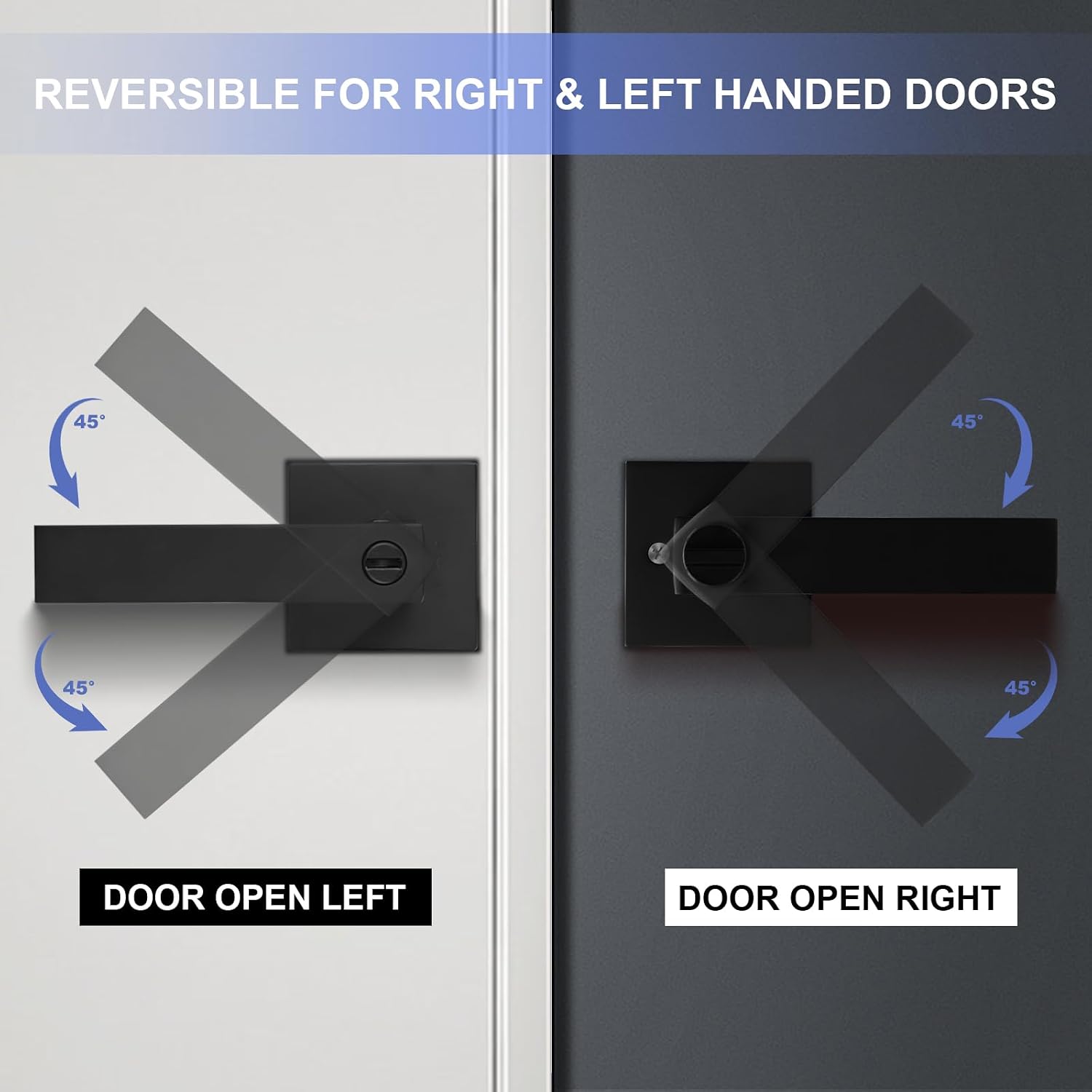 RAZCC Privacy Door Levers. 8 Pack Matte Black Door Handles Heavy Duty Bed and Bath Door Locks Interior Keyless Locksets. Reversible for Left Right Handed Doors - Amazon.com