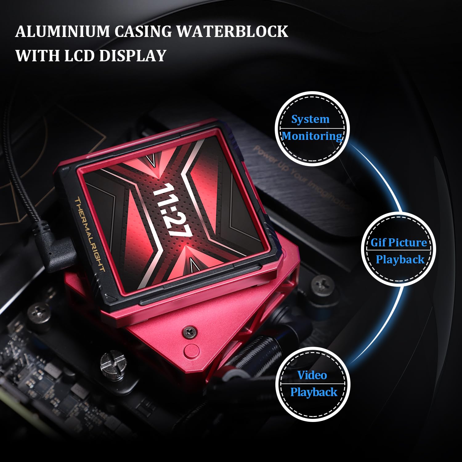 Thermalright FW 360 Ultra ARGB Black 360mm AIO CPU Liquid Cooler | IPS LCD Screen with 480x480 Resolution.for AM5/Intel LGA1851/1700.2.88inch Magnet-Absorbent LCD Screen for Images-Black