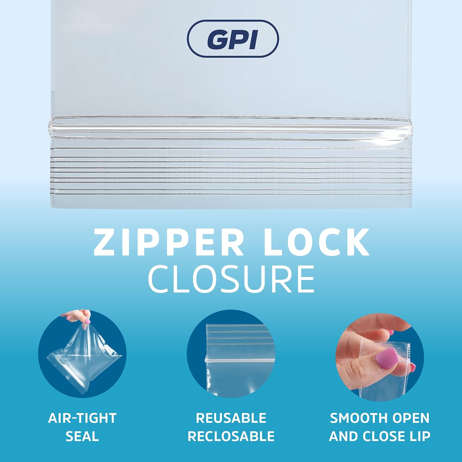GPI - 9 x 12 - Case of 1000. 2 Mil thick. Large. Clear Plastic Reclosable Zip Bags. Hang Hole For Display. Durable Poly Baggies with Resealable Zip Top Lock for Storage. Packaging & Shipping