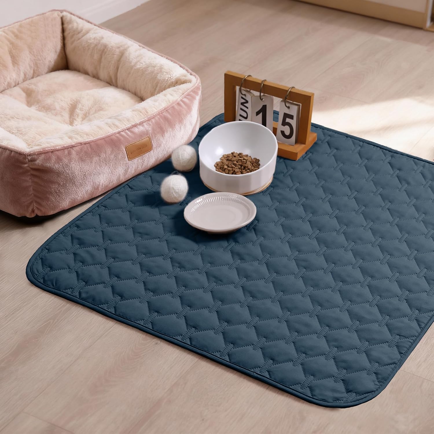 gogobunny 3X Stronger Waterproof Pet Blanket. Scratch Proof Furniture Protector for Dogs Cats. Reversible Cover 30x30 Inch. Dark Blue