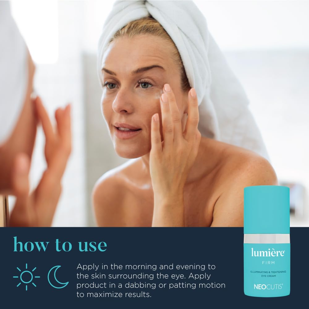 NEOCUTIS Lumiere Firm - Illuminating and Tightening. Anti-Aging Eye Cream - Brighten. Hydrate. and Soothe - for Dark Circles. Puffiness. and Wrinkle Prevention - Travel-Friendly - 15 ml / 0.5 fl oz