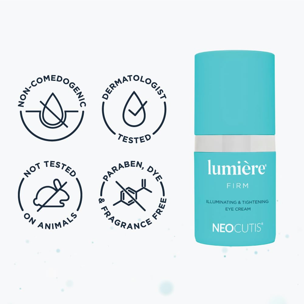 NEOCUTIS Lumiere Firm - Illuminating and Tightening. Anti-Aging Eye Cream - Brighten. Hydrate. and Soothe - for Dark Circles. Puffiness. and Wrinkle Prevention - Travel-Friendly - 15 ml / 0.5 fl oz