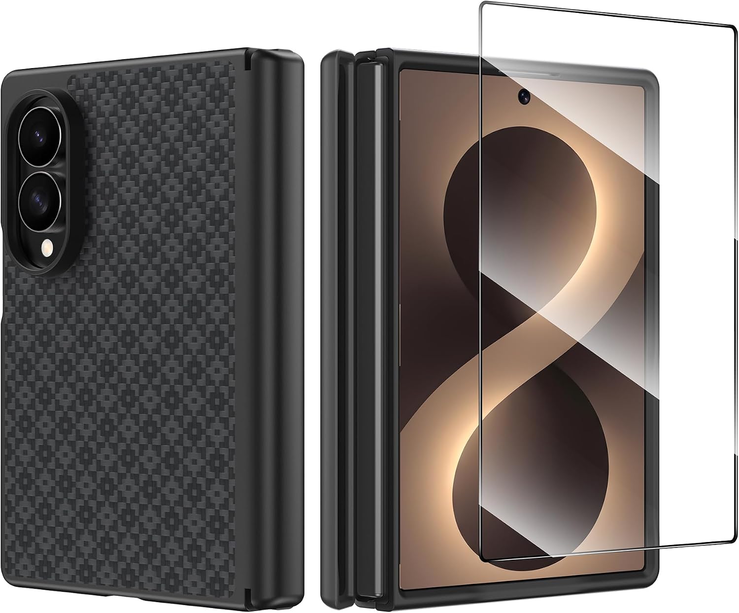 BENKS for Samsung Galaxy Z Fold 8 Case with Screen Protector and Full Hinge Protection. MagSafe-Compatible Kevlar Case. Shockproof Z Fold 8 Phone Case. ArmorGrid Pro Grand Combo. Black