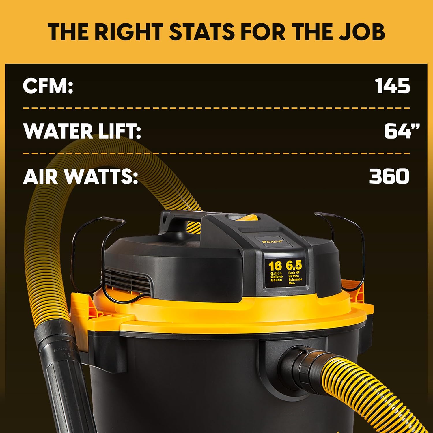 Vacmaster Professional Beast VJH1612PF 0203 16-Gal 6.5 PHP Large Wet/Dry Vac