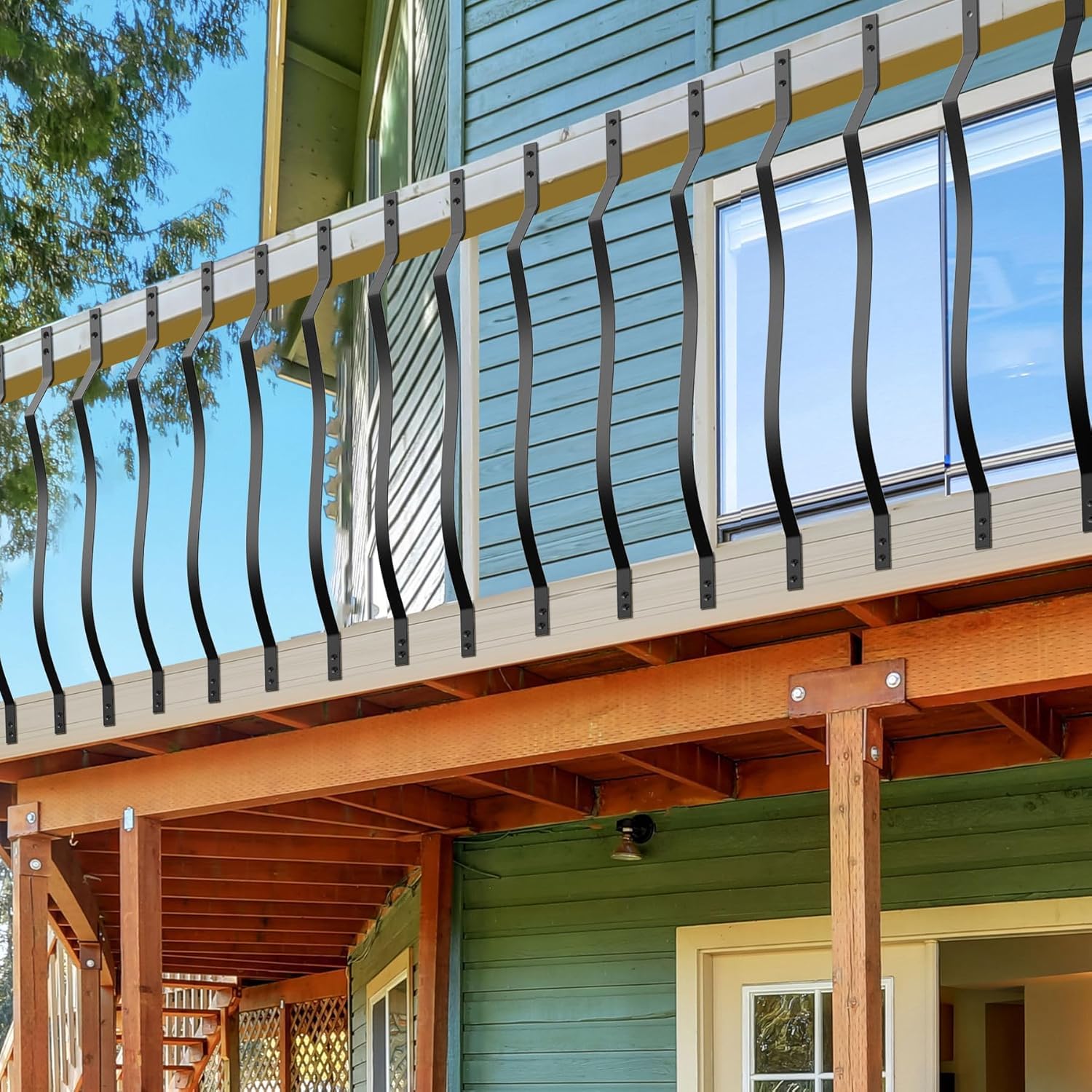 Akenow Metal Deck Balusters 51 Pack. 32.25 x 1 Deck Spindles with Screws. Heavy Duty Wave Arc Baluster. Porch Railing Kit for Outdoor Stair Deck Porch - Amazon.com