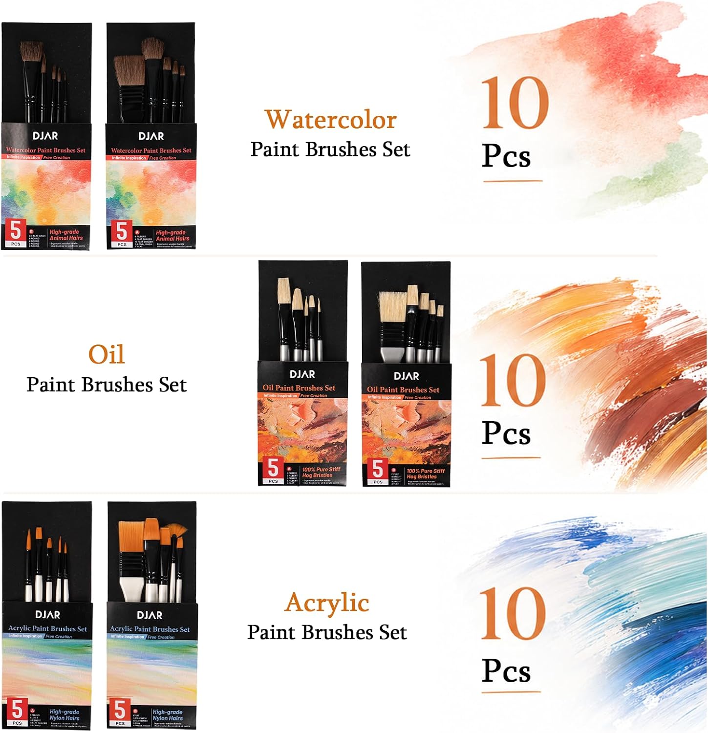 DJAR 169-Piece Wooden French Easel Art Painting Kit for Adults | Portable Plein Air Artist Supply Kit with 48 Acrylic. 24 Watercolor & 24 Oil Paints. Gift for Artists. Students & Beginners