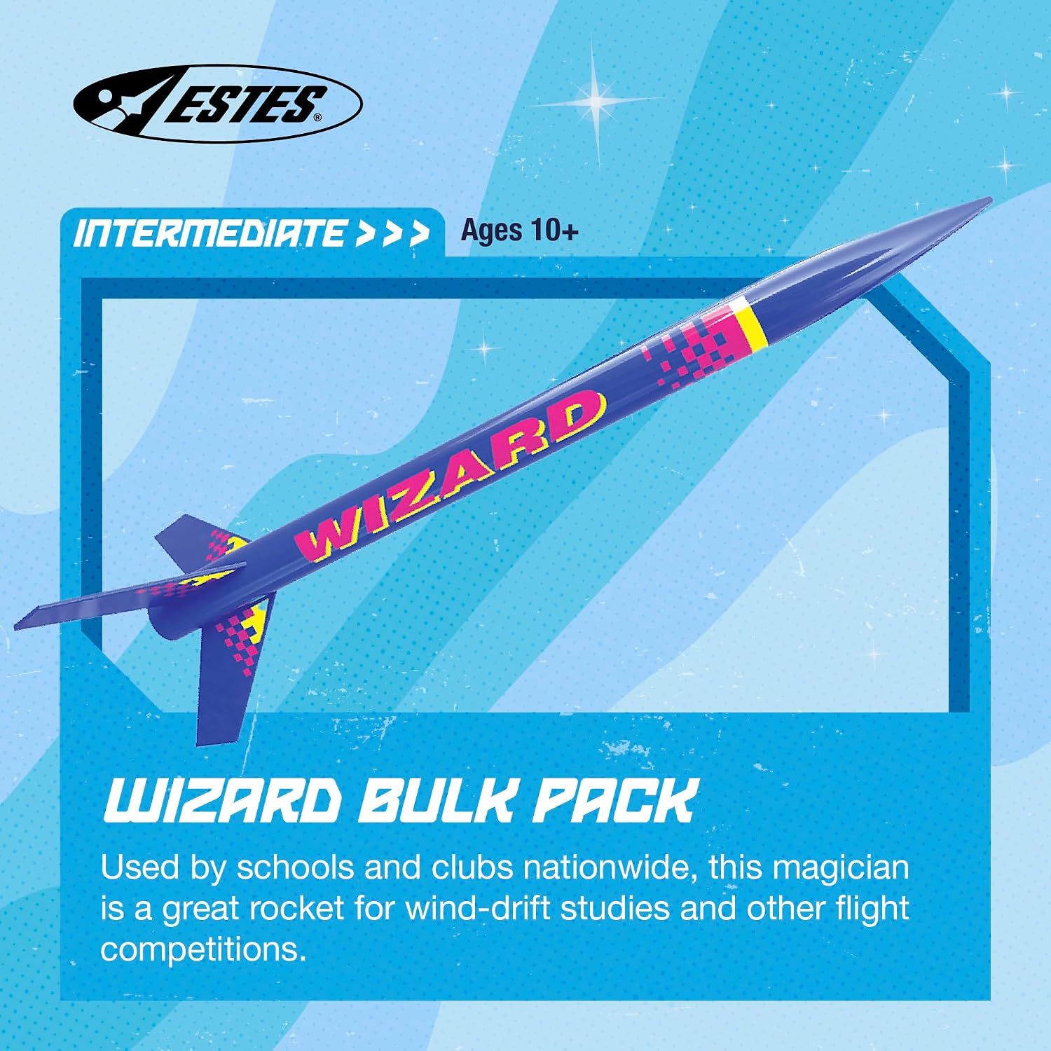 Estes 1754 Bulk Pack of 12 Wizard Rocket-Building Kits. Intermediate Flying-Rocket-Model Kits for Ages 10+. Classroom Science Experiments