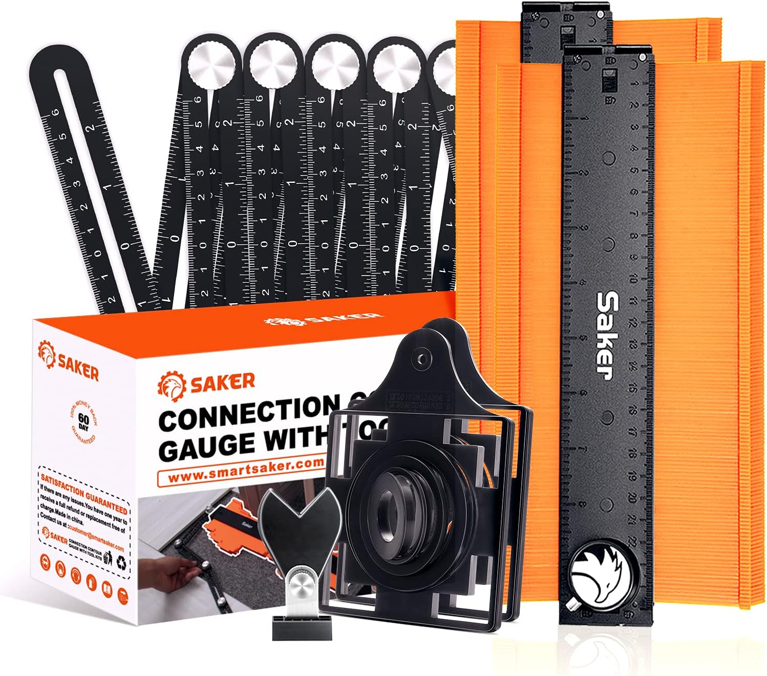 Saker Contour Gauge Profile Tool- Adjustable Lock-Precisely Copy Irregular Shape Duplicator -Irregular Welding Woodworking Tracing - Must Have Tool for DIY Handyman. Construction (Connection Package)