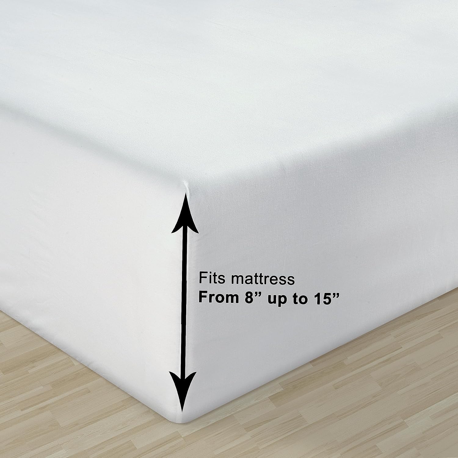 LANE LINEN Full Size Sheet Set 100% Organic Cotton Soft 8pc Percale - White | Full Sheet Set. 100% Organic Cotton Percale - Easy-Care Machine Washable. Breathable