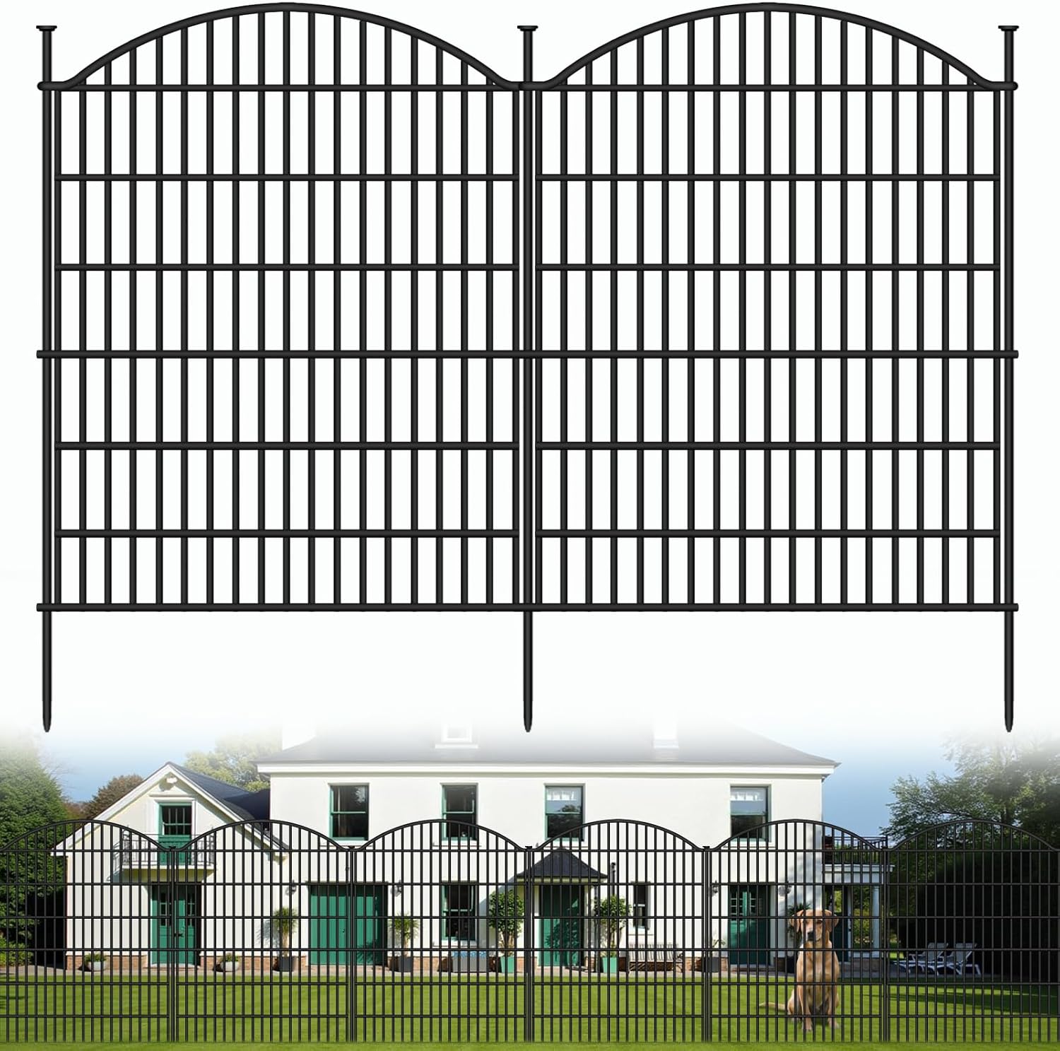 ULIOK 15 Panels Decorative Garden Fence. 32 in(H) X 37.9ft(L) No Dig Fence Panels Animal Barrier for Patio. Animal Ground Stakes Fencing for Garden. Rabbit Dog Temporary Fence for Outdoor Yard