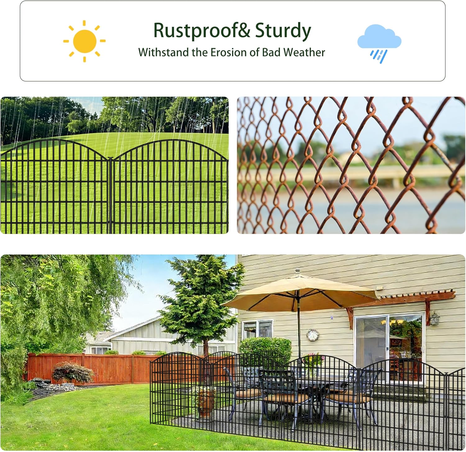 ULIOK 15 Panels Decorative Garden Fence. 32 in(H) X 37.9ft(L) No Dig Fence Panels Animal Barrier for Patio. Animal Ground Stakes Fencing for Garden. Rabbit Dog Temporary Fence for Outdoor Yard